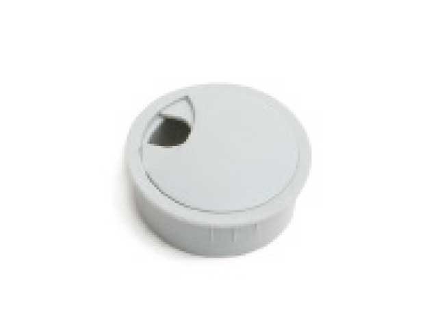 Pasacables circular con tapa giratoria. Gris y negro