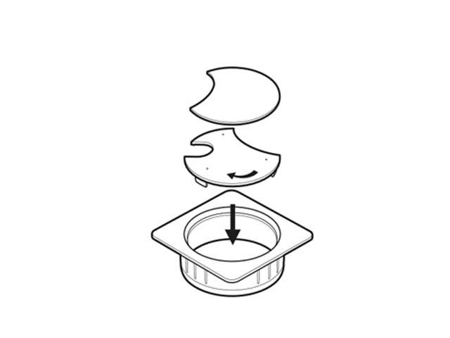 Pasacables cuadrado con tapa giratoria