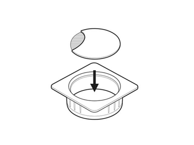 Pasacables cuadrado con cepillo