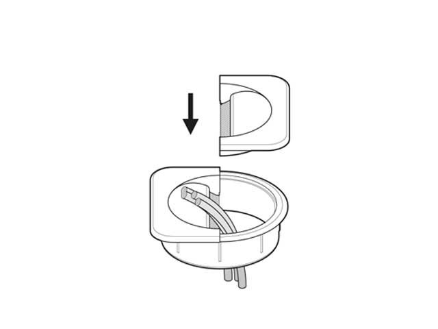 Pasacables cuadrado con cepillo central