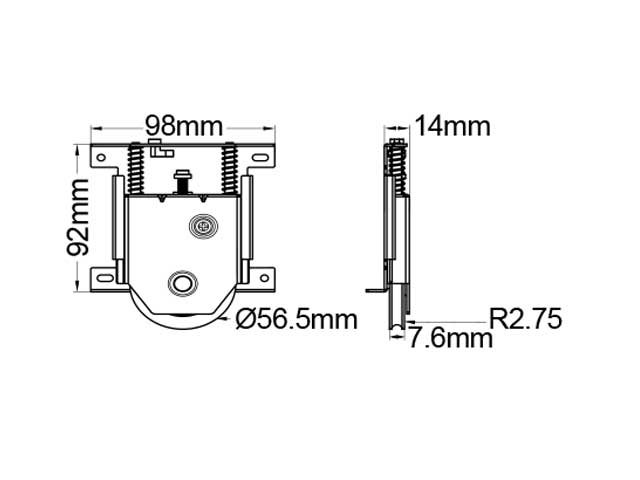 Kit de rodamientos EH para frente de placard