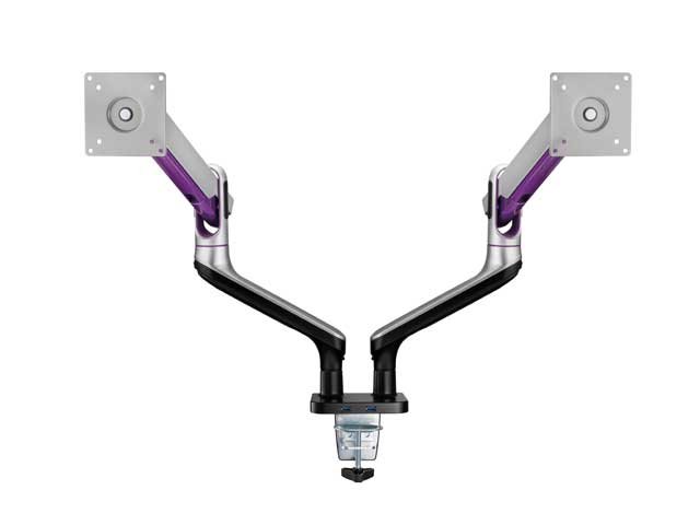 Brazo doble para monitor con USB