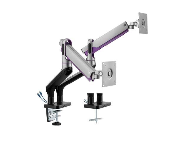 Brazo doble para monitor con USB