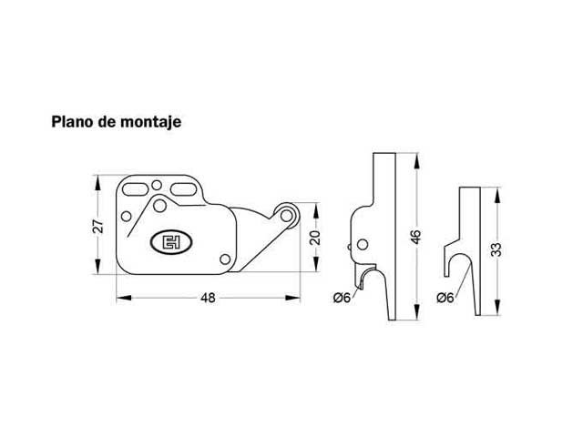 Retén expulsor automático  Clip con resorte y clip fijo