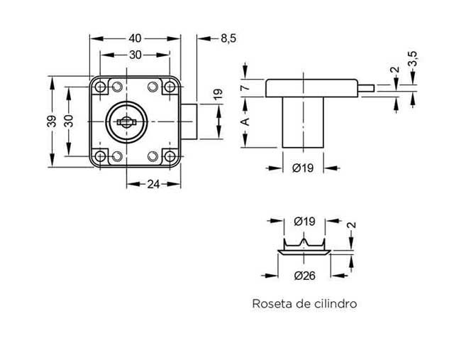 Cerradura de aplicar sobrepuestas