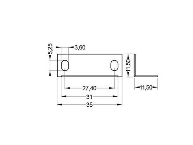 Cerradura de aplicar angosta. Ø16,5 mm