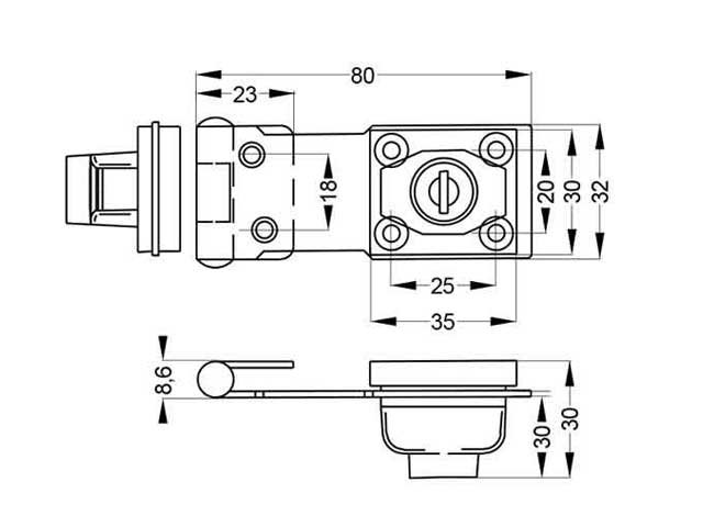 Cierre metálico con cerradura incorporada