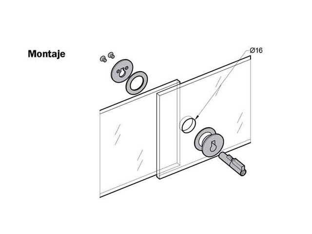 Cerradura para puerta de cristal corrediza