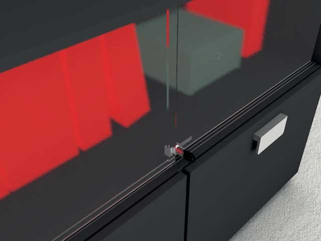 Cerradura de aplicar para puerta corrediza de cristal