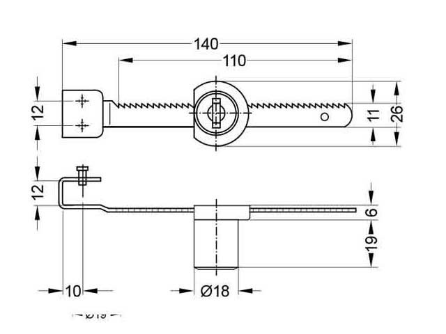 Cerradura de aplicar para puerta corrediza de cristal