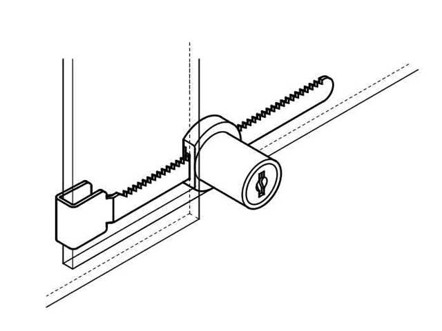 Cerradura de aplicar para puerta corrediza de cristal